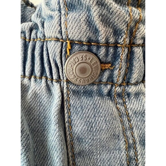 Girls Levis Denim Jean Mini Skirt Size 10 Patches Kids Youth - Picture 2 of 12